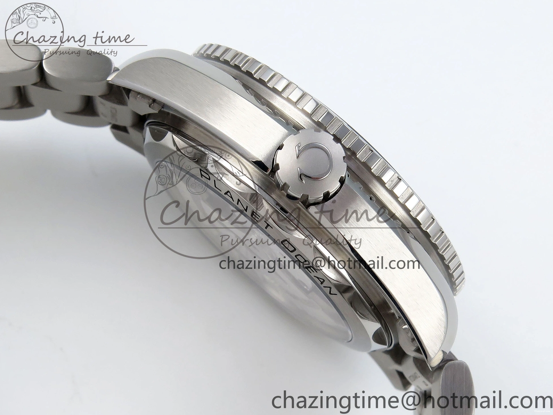 1224 Planet Ocean 600M ‘Tai Chi’ GMT 43.5mm VSF 1:1 Best Edition Black White Ceramic Bezel and Dial on SS Bracelet A8906 Super Clone Durable 7732